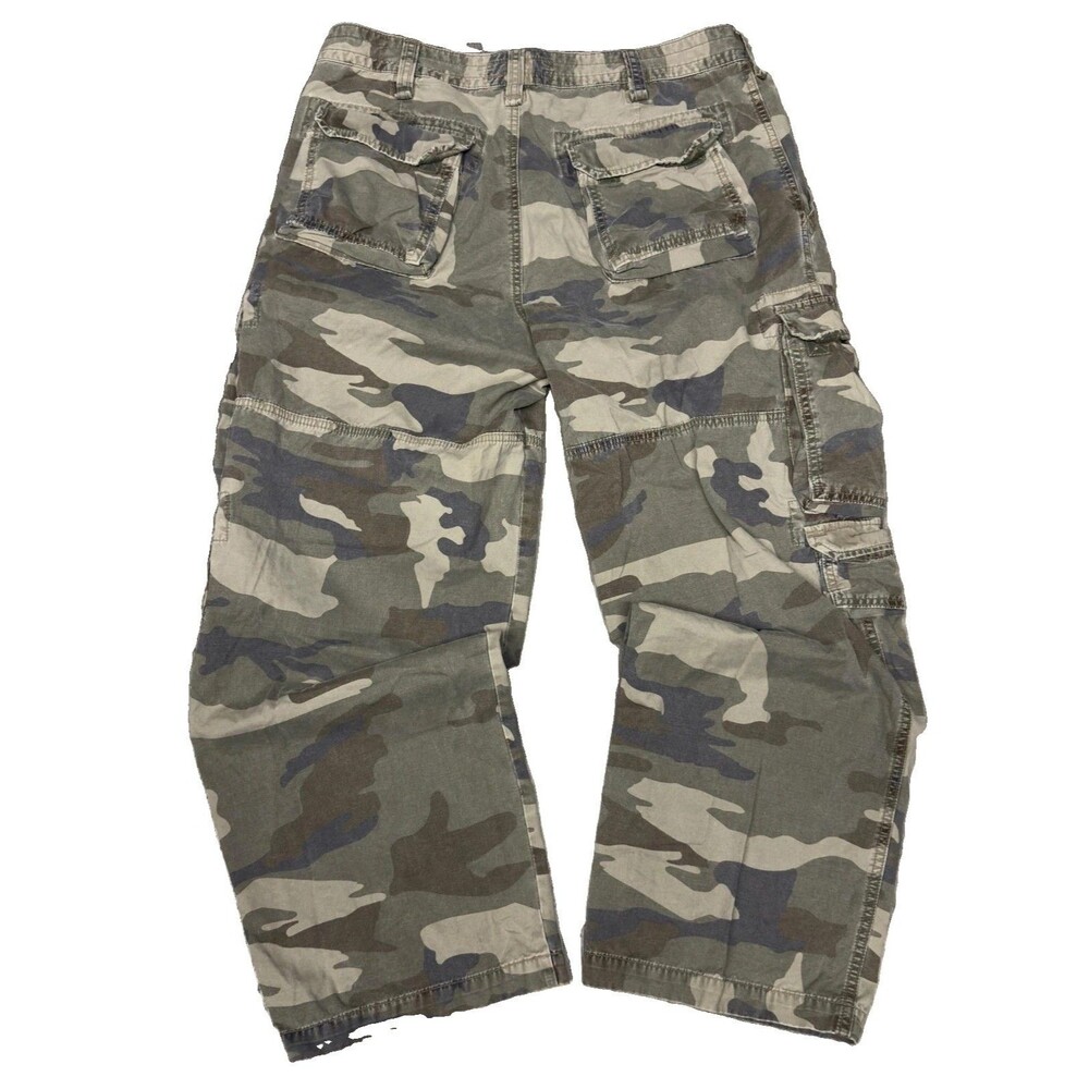 Cargo Supply Camo Cargo Pants Mens 36x30 Workwear Relaxed Fit Y2K Baggy Wide Leg
